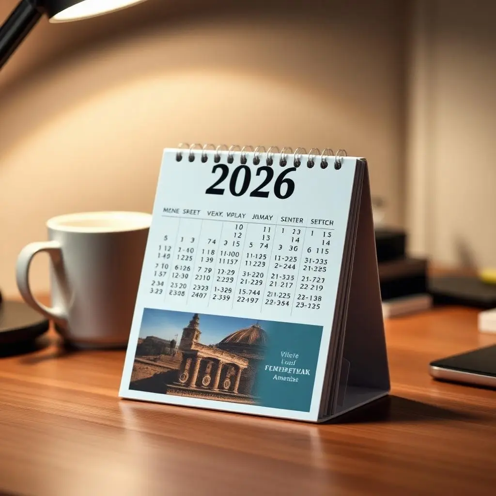 Custom printed Desk Calendar by SA Creative